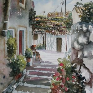 South Corfu Aquarelle Watercolor on Paper, Analitis Dimitris