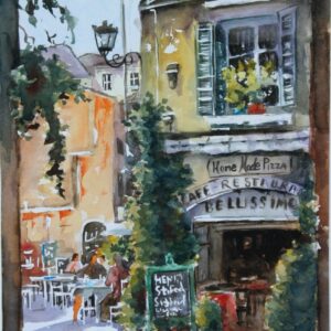 Corfu alley Aquarelle Watercolor on Paper, Analitis Dimitris