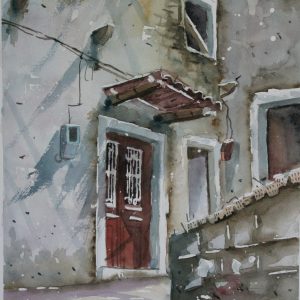 Corfu Kalafationes Aquarelle Watercolor on Paper, Analitis Dimitris