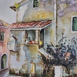 South Corfu Aquarelle Watercolor on Paper, Analitis Dimitris