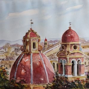 Corfu Tenedos Aquarelle Watercolor on Paper, Analitis Dimitris