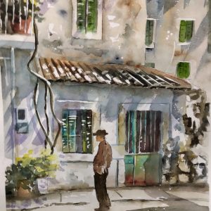 Corfu North Corfu Aquarelle Watercolor on Paper, Analitis Dimitris