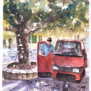 Corfu village Aquarelle Watercolor on Paper, Analitis Dimitris