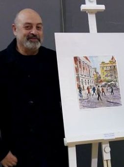 Analitis Dimitris Corfiot painter, Aquarelle exhibition